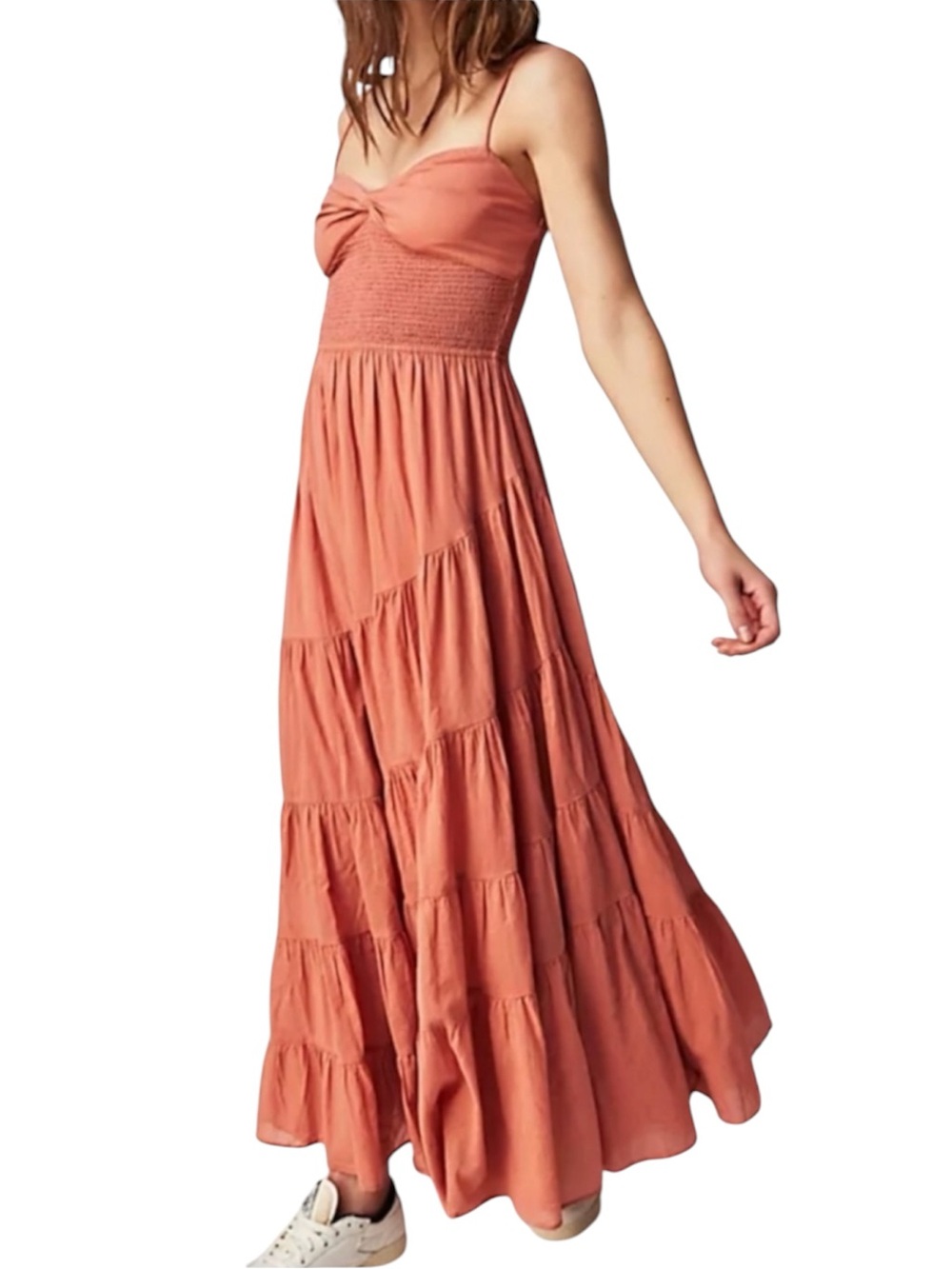 Free People Sundrenched Solid Maxi Dress in Canyon Clay